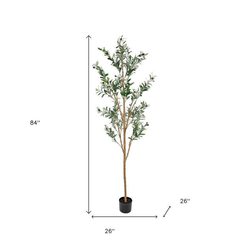 Arbre artificiel vert 84 po dans un pot noir