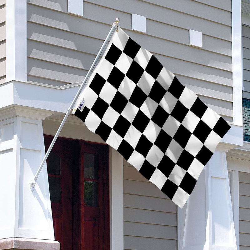 Checkered Flag - Black and White Racing Flags Polyester 36 x 60 in. House Flag