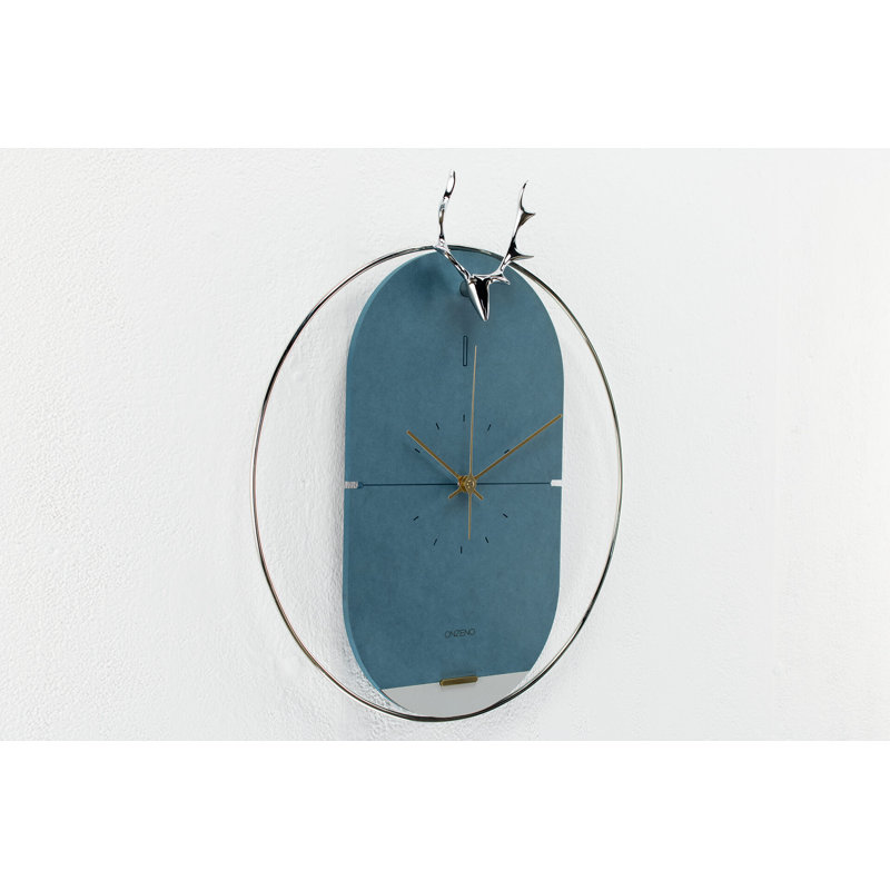 Wood Wall Clock, Blue