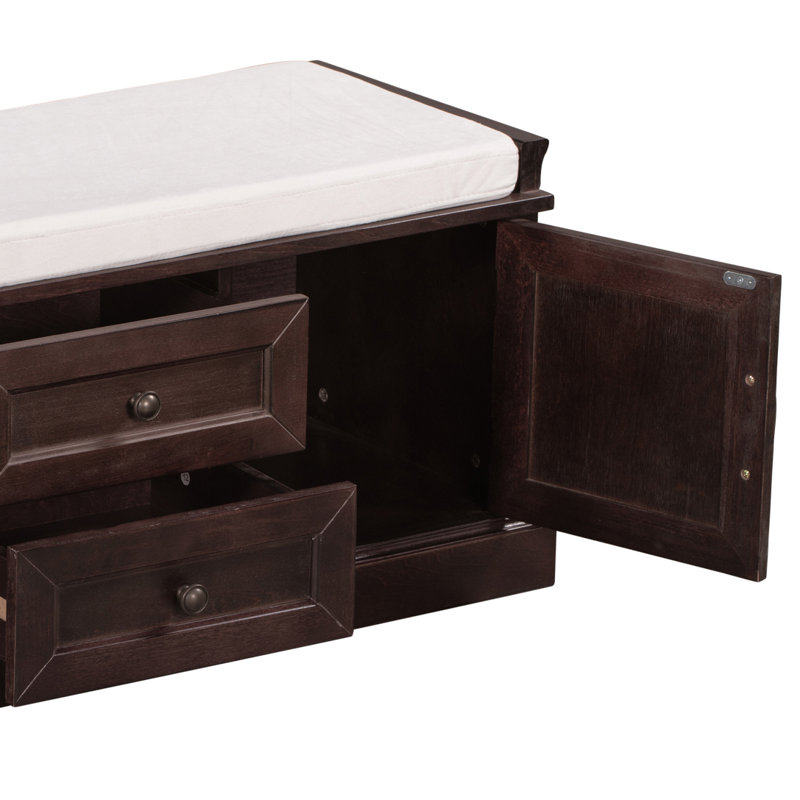 Ardilia Classic Storage Bench - 2 Drawers and 2 Cabinet, Espresso