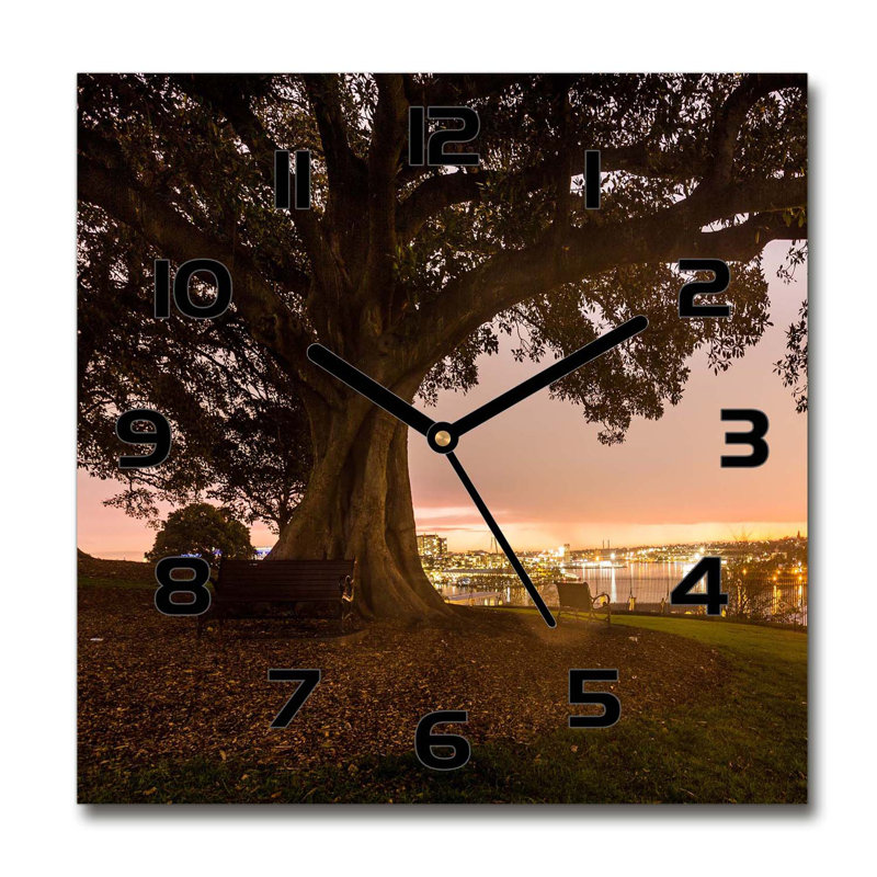Hesper Glass Wall Clock, Black