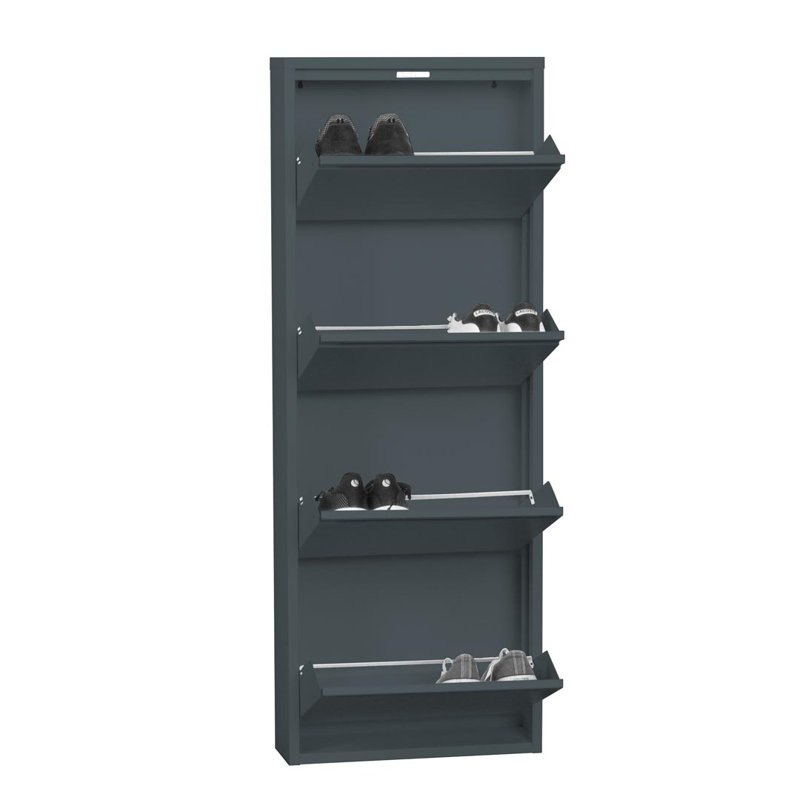Pisa 24 Pair Flip Down Shoe Storage, Grey