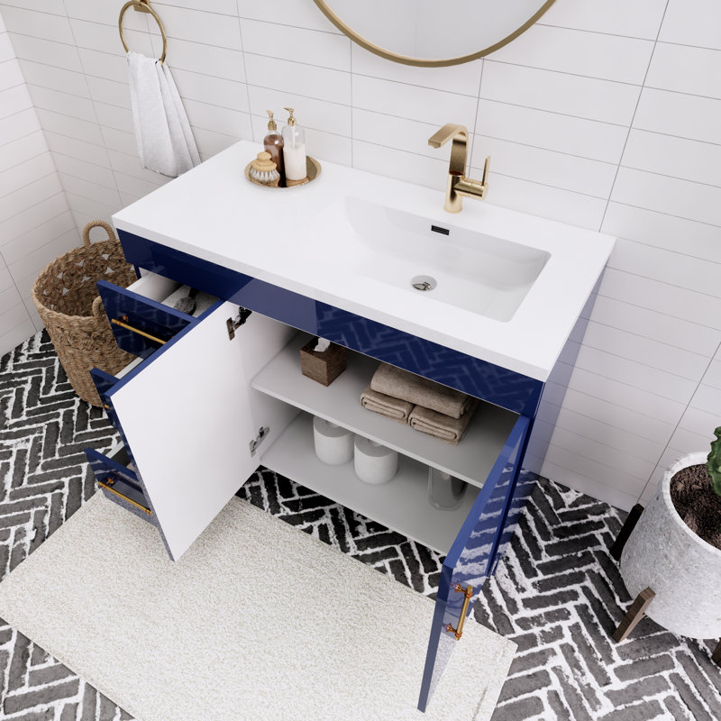 Meuble-lavabo simple l 42 po, Bleu nuit