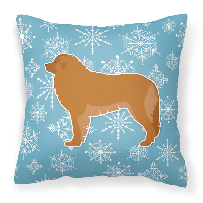 Coussin intérieur/extérieur en flocons d’hiver, H 18 po x l 18 po x P 3 po