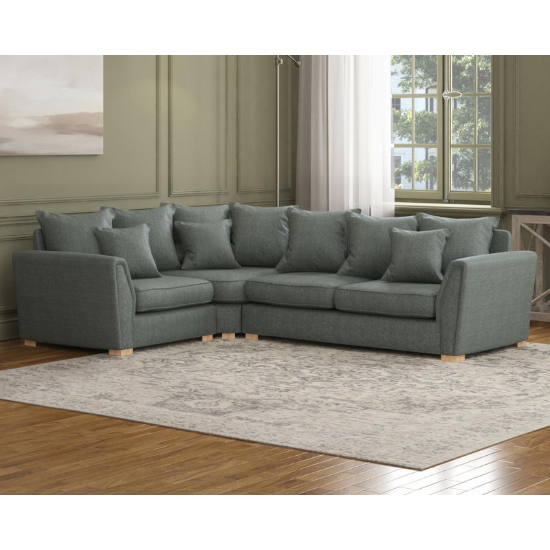 Wendleberry Corner with two seats, Scatter Back, Royal Blue Polyester, Right Hand Facing