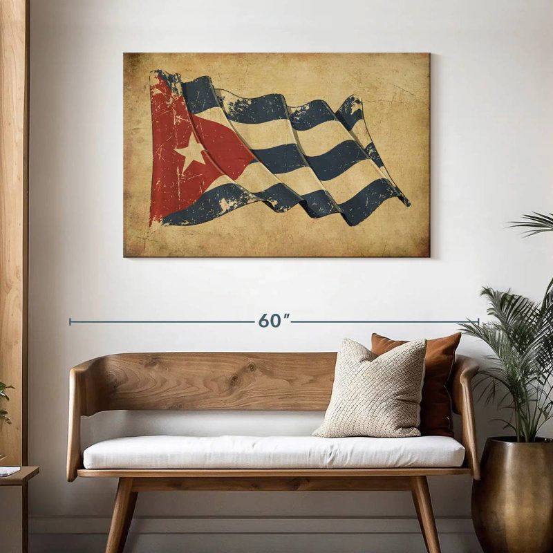 Drapeau cubain Borges, H 30 po x l 45 po
