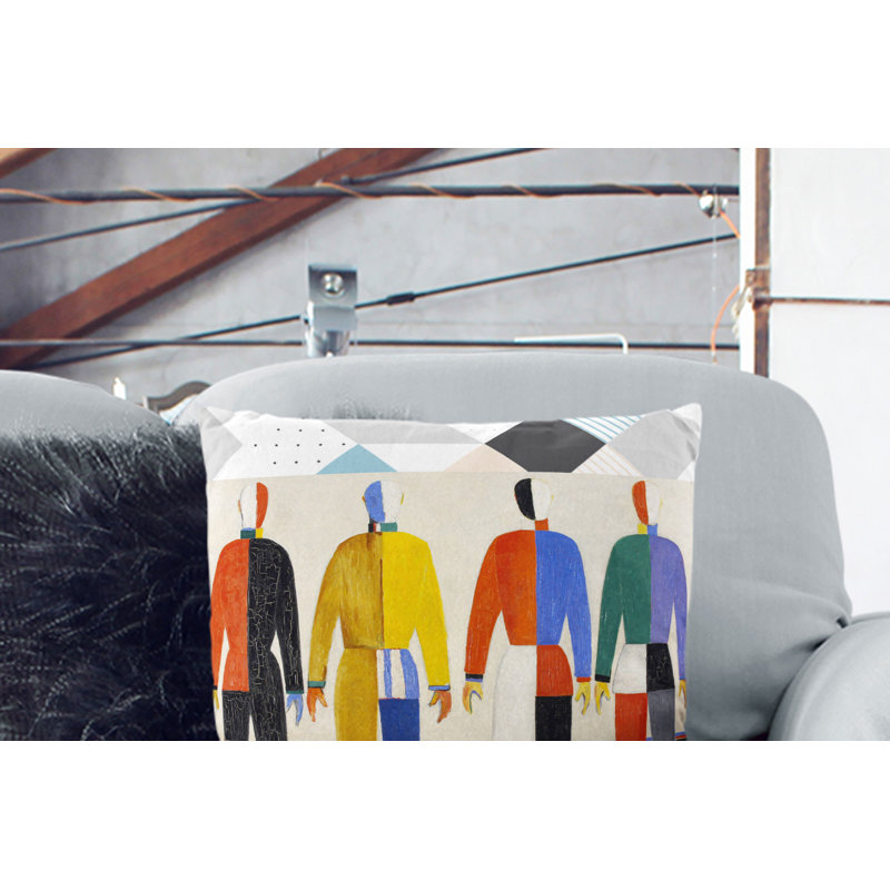 Square Cushion, 40cm H x 40cm W x 15cm D, Dark Blue