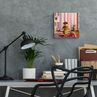  «Hello Gorgeous» par Lucia Heffernan, art mural en verre, 12 po x 12 po