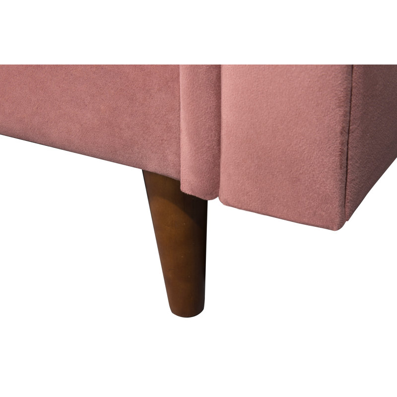 Jahzari 56'' Upholstered Sofa, Rose Velvet