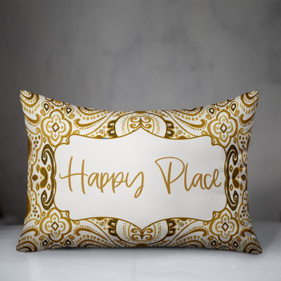  Happy Place Outdoor Rectangular Pillow Cover and Insert