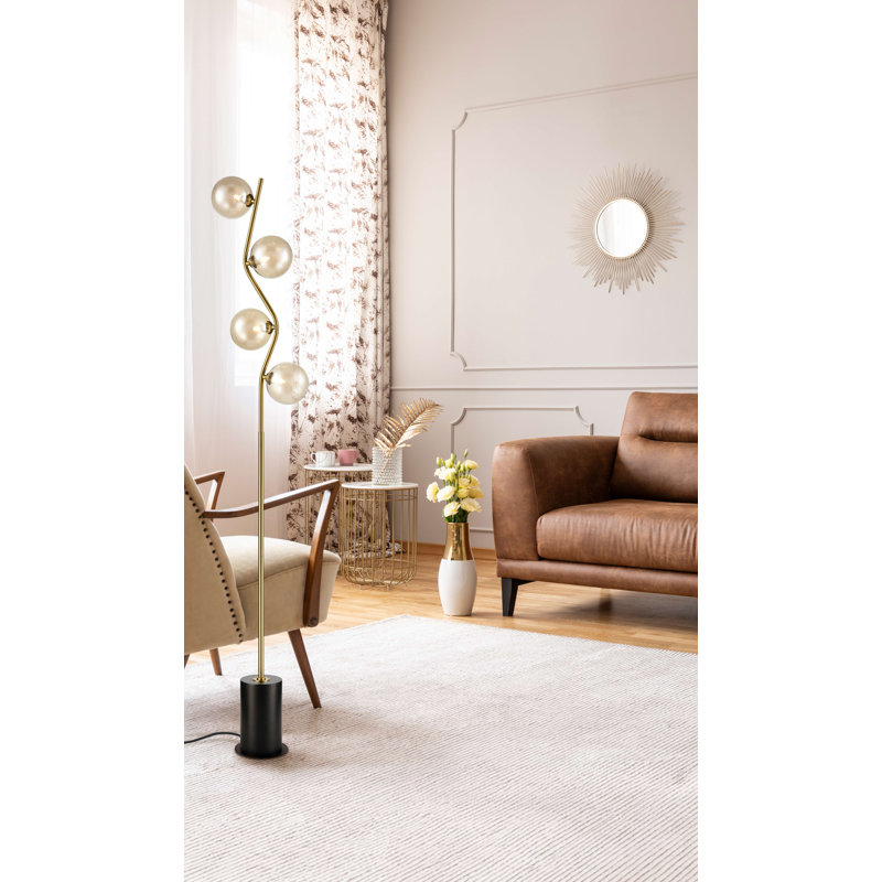 Dennehy 165cm Tree Floor Lamp, Gold, Gold