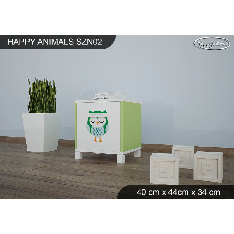 Nightstand, White/Green