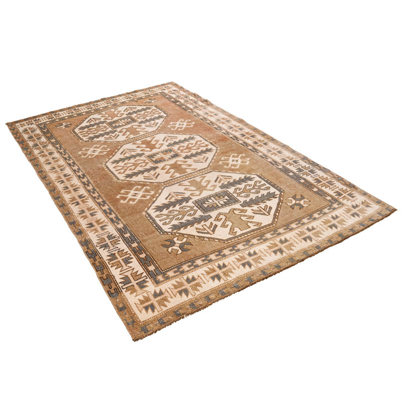 One-of-a-Kind 4'11'' X 7'7'' 1970s Wool Area Rug in