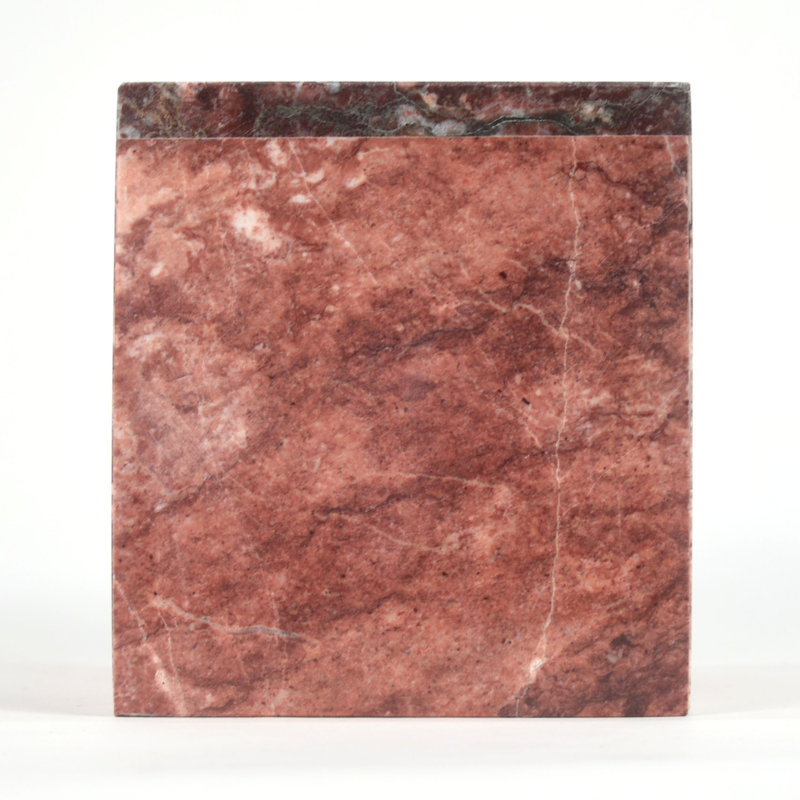 Luxurious Hand-Carved Pink Marble Square Tissue Box Cover, Premium Natural Stone Accessory, Pink
