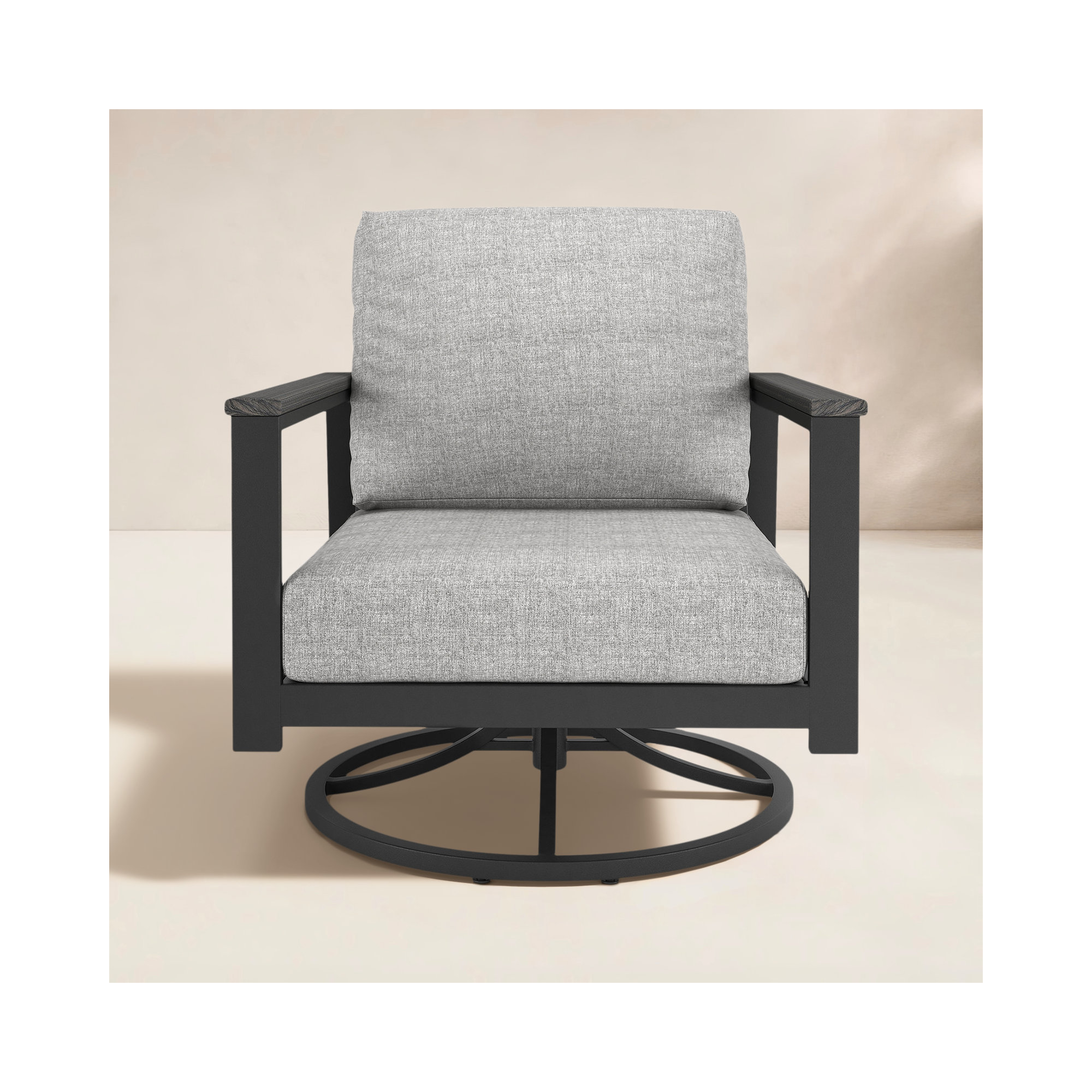 Townsend Outdoor Rocking Metal Chair with Sunbrella® Cushions, Canvas Granite Sunbrella® Canvas