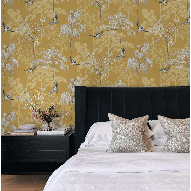 Daela Peel & Stick Floral Roll, Ochre