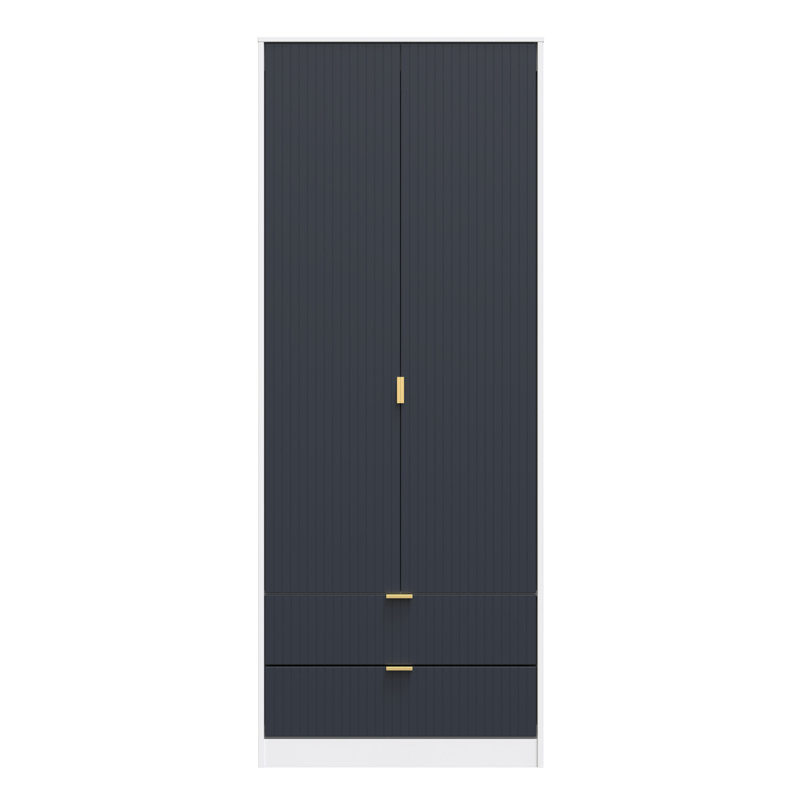 Sture Manufactured Wood Wardrobe, Indigo Matt/White