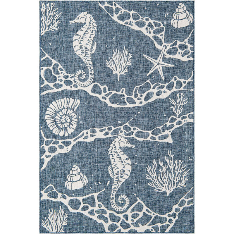 Tapis contemporain bleu marine Aycan, Rectangle 5 pi 3 po x 8 pi