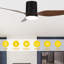 Ventilateur de plafond encastré 3 pales 46 "avec lumières DEL et télécommande