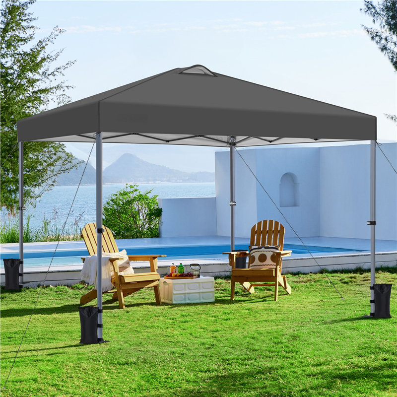 Metal Pop Up Canopy, 302cm W x 302cm D, Dark Gray