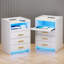 3 Drawers Bedside Table with Charging Station and Led Lights-2021268568