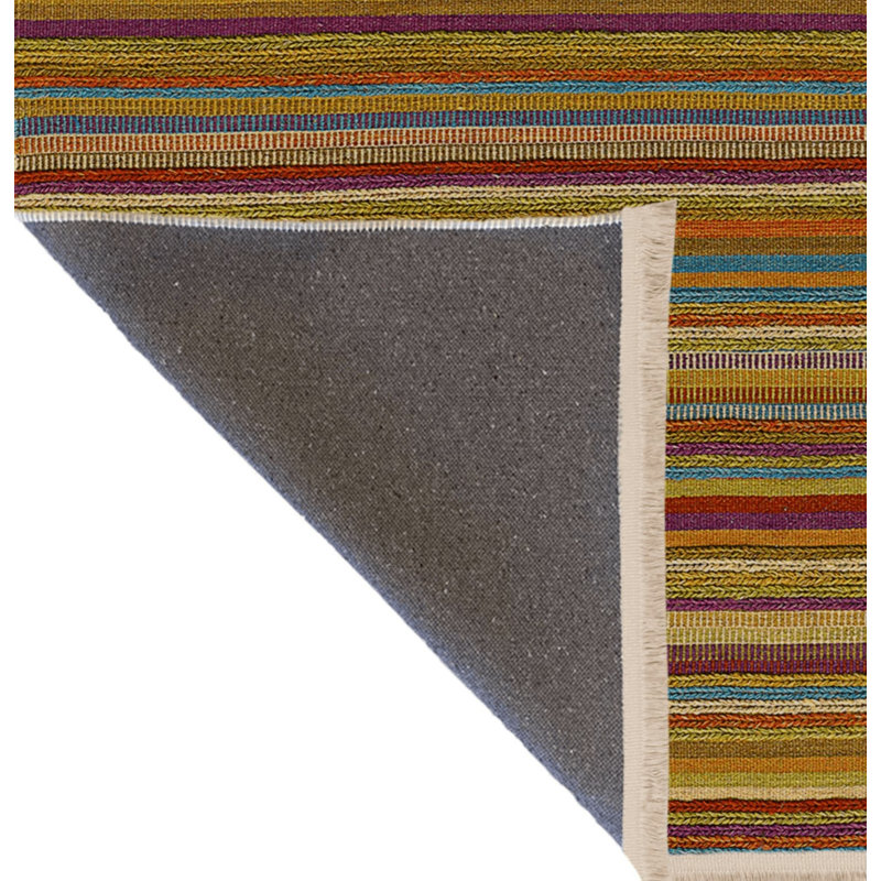 Tapis en coton et polypropylène à motif numérique Nechole, Tapis de couloir 4 pi x 8 pi 3 po