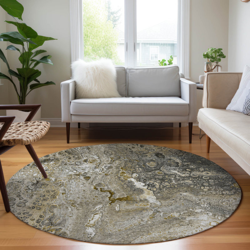 Tapis intérieur / extérieur Fayme, Rond 8 pi