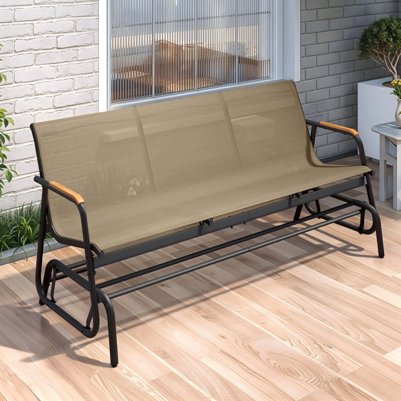 Banc de patio extérieur pour 3 personnes, Brun