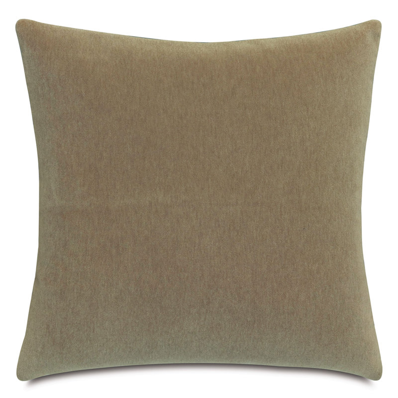 Brahms Velvet Pillow Cover & Insert, Khaki, Square 22''