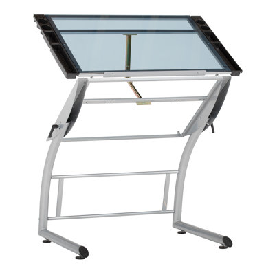 Cournoyer Glass Steel Drafting Table