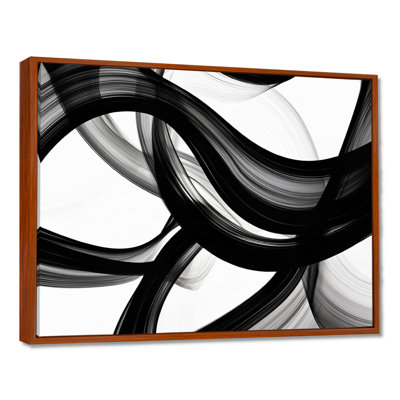 Vagues abstraites blanc noir tourbillons - formes abstraites modernes, art mural