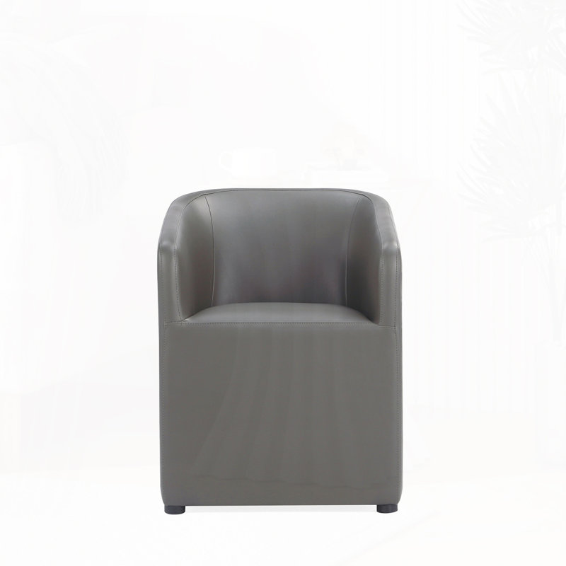 Fauteuil de salle à manger en similicuir, Gris