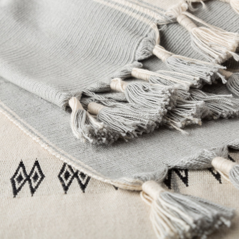Handmade Reversible Wool and Cotton Throw Blanket