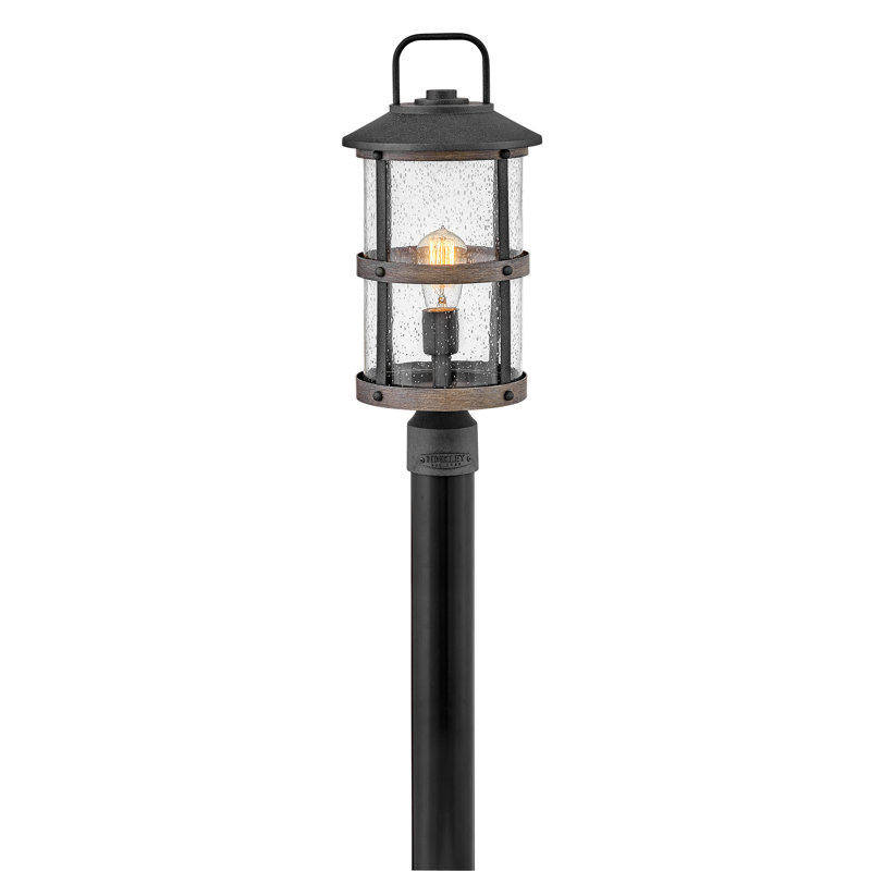 Lakehouse Single Light Post Top/Pier Mount Outdoor Lantern, Aged Zinc