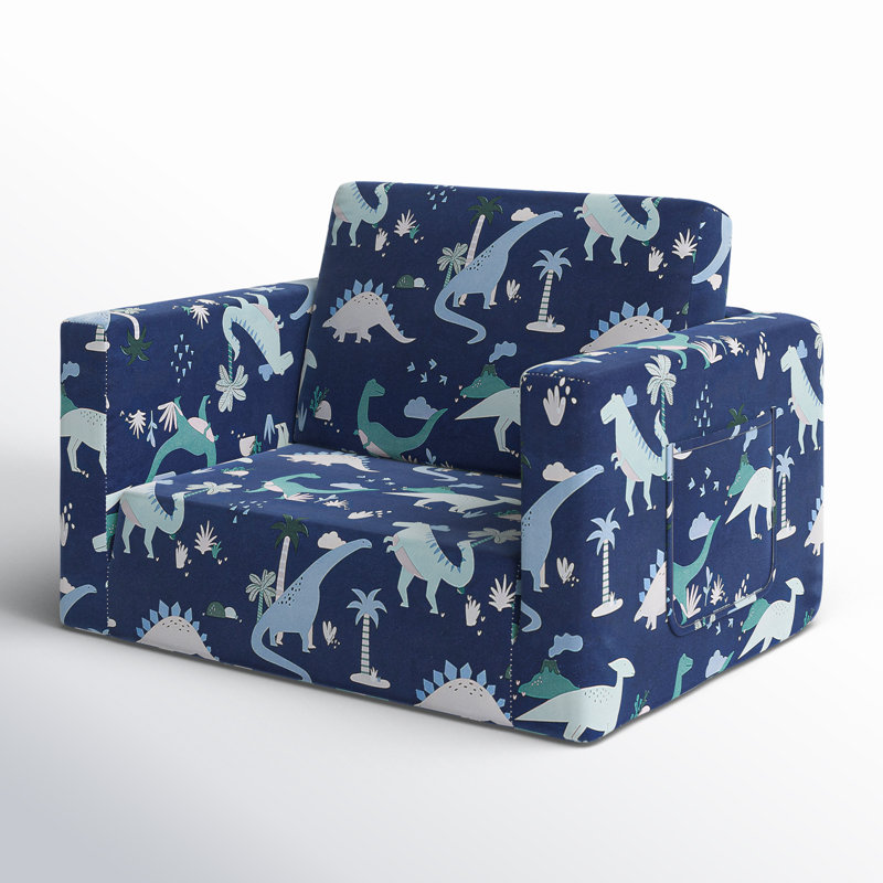 Alexandre Kids Sleeper Chair, Navy Dinosaur