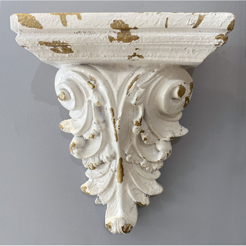 White Classic Acanthus Leaf Wall Sconce
