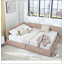 Structure de lit tapissier pour grand lit avec dossier et accoudoirs confortables, parfaite pour la chambre à coucher et le salon-54715904