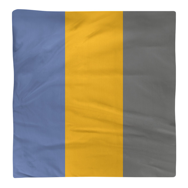 Memphis Striped Square Napkin, 22" W x 22" L, Basketball Blue/Basketball Yellow/Basketball Gray, Polyester