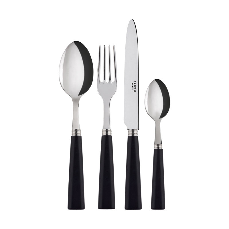 Sabre Paris - 24 Pieces Cutlery Set Nature, Black Wood