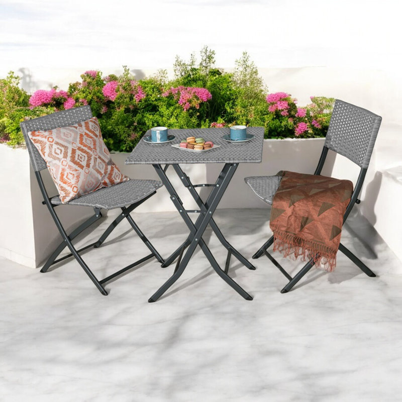  Nevada Folding Bistro Set, Grey
