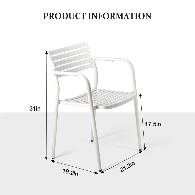 Kaylagh Metal Outdoor Stacking Dining Armchair