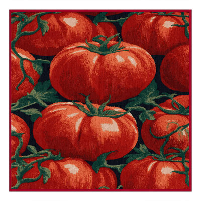 Washable Tomato Beefsteak Vegetables Area Rug