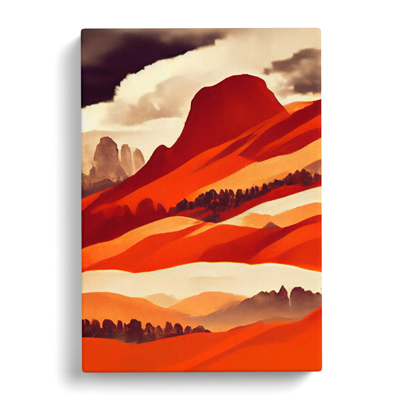 Mountain Landscape In Colour No.2 - Wrapped Canvas, 60cm H x 40cm W x 3cm D