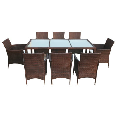 Ensemble de mobilier d'extérieur en acier brun
