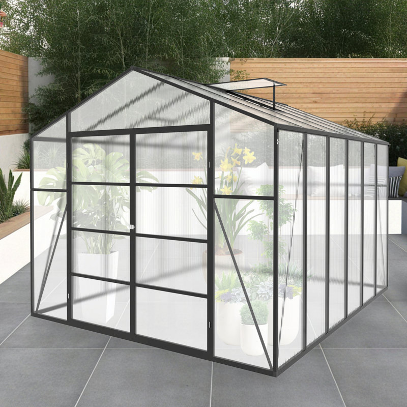 Nouvellement commercialisé: serre surélevée en aluminium à hauteur de gain de 10 pi x 12 pi, serre surélevée en polycarbonate et serres en aluminium robuste pour une cour extérieure en toute saison