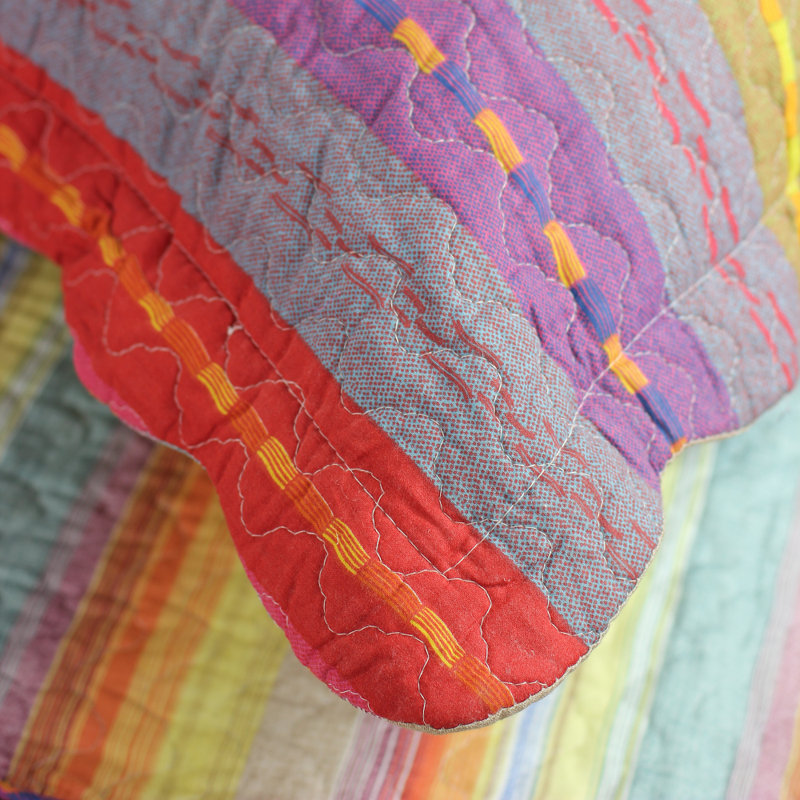 Ronja Cotton Striped Quilt, Full/Queen