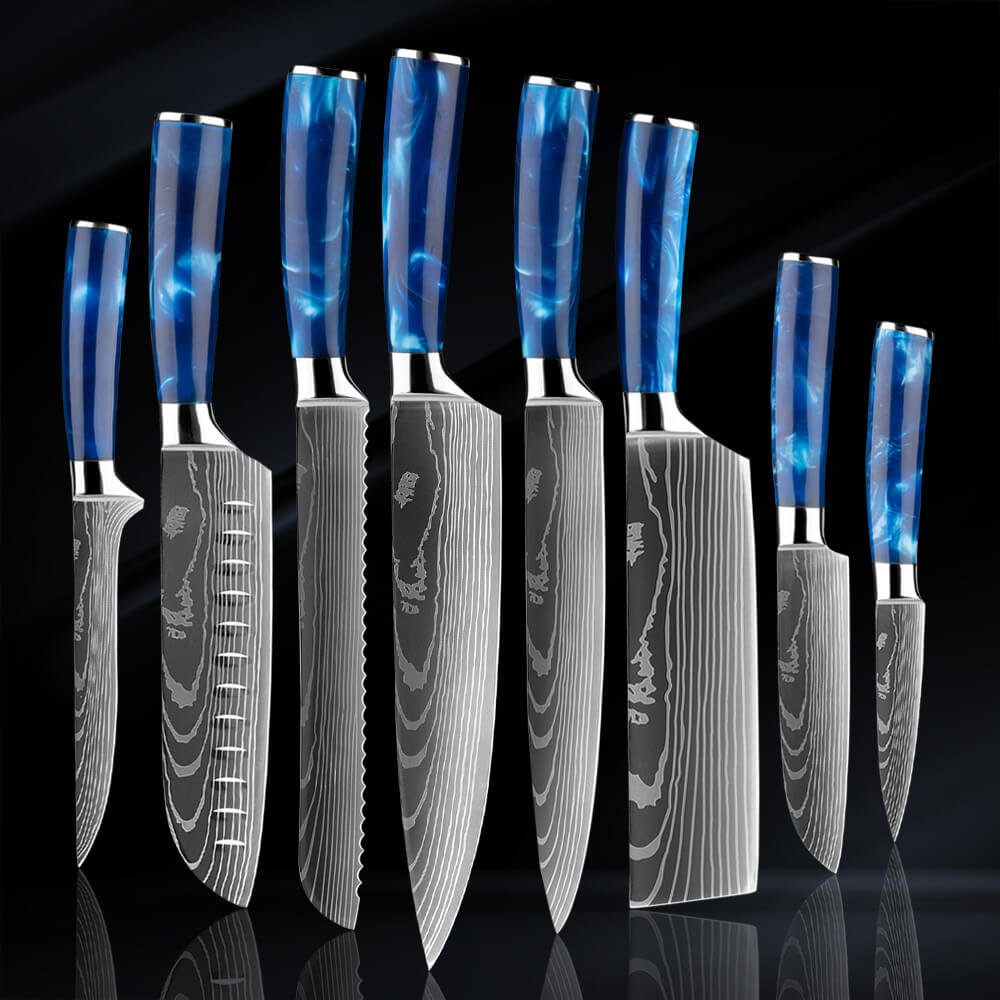 Senken Knives 8 Piece High Carbon Stainless Steel Assorted Knife Set