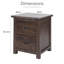 Wickerham 2 Drawer Bedside Table, end table, side table