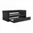 Daybed with Trundle, Modern Black Corduroy Fabric for Guest Room/Living Space | Black | Plywood-2081545703
