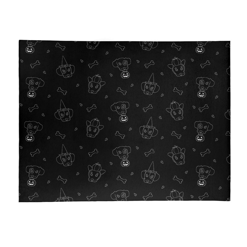 Tapis fait main area black, Rectangle 8 pi x 10 pi